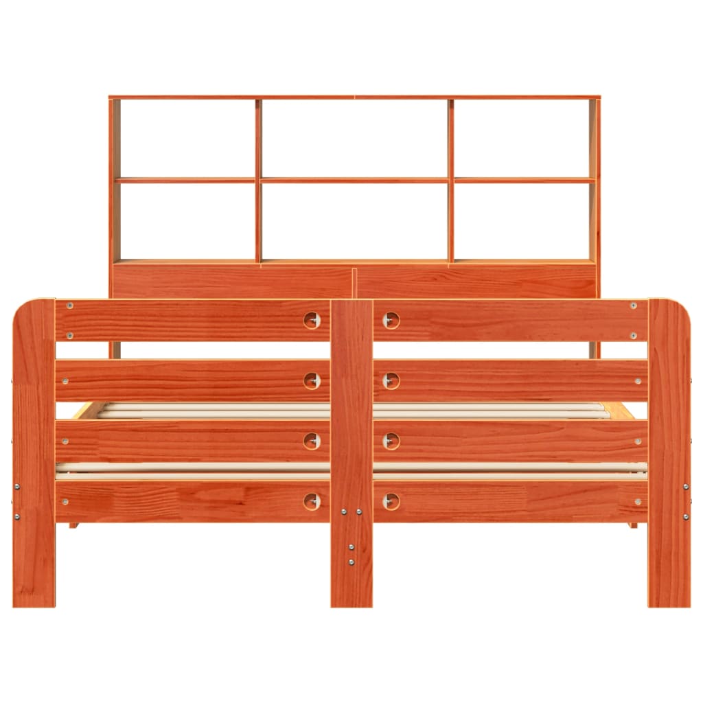 viaszbarna tömör fenyőfa ágy matrac nélkül 150 x 200 cm