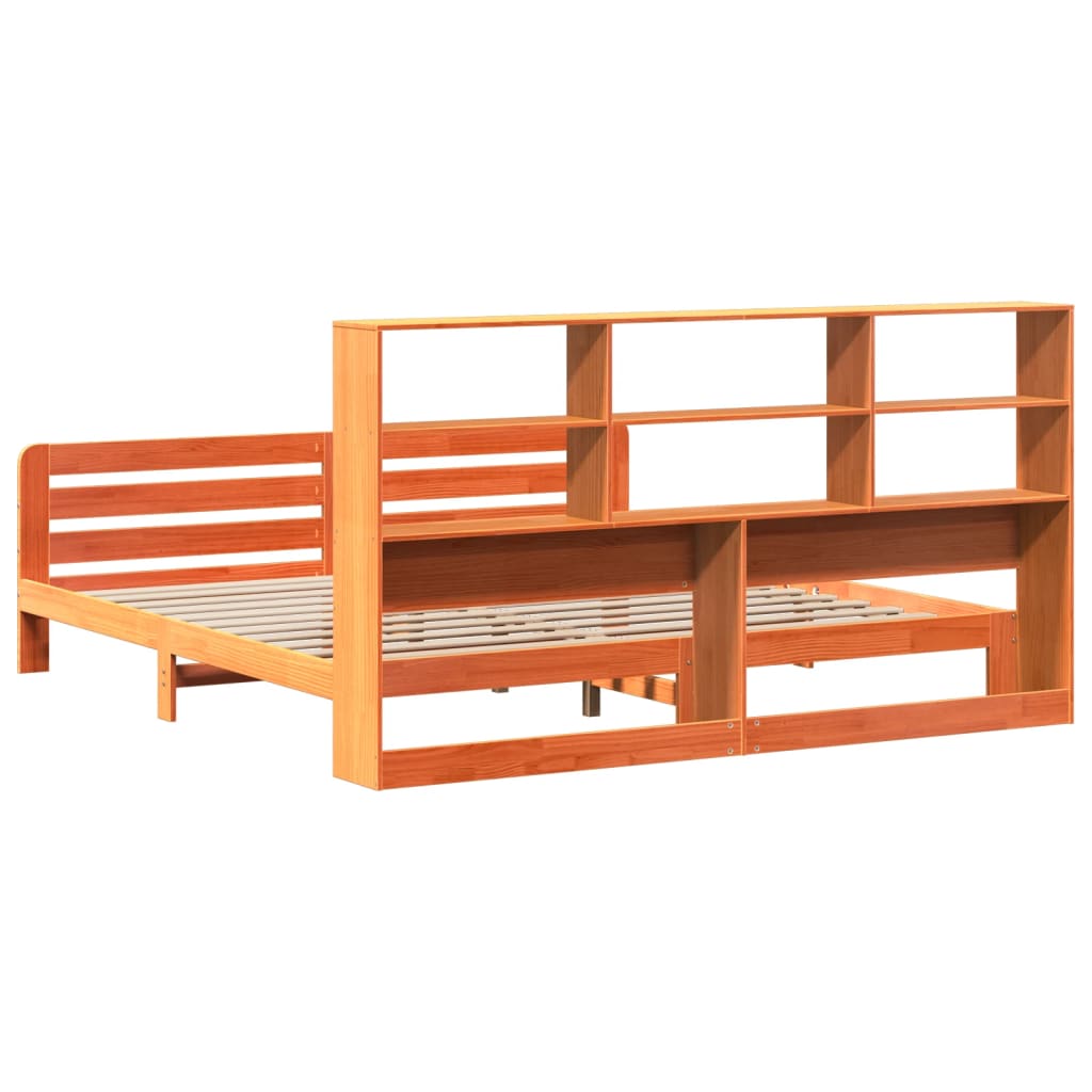 viaszbarna tömör fenyőfa ágy matrac nélkül 180 x 200 cm