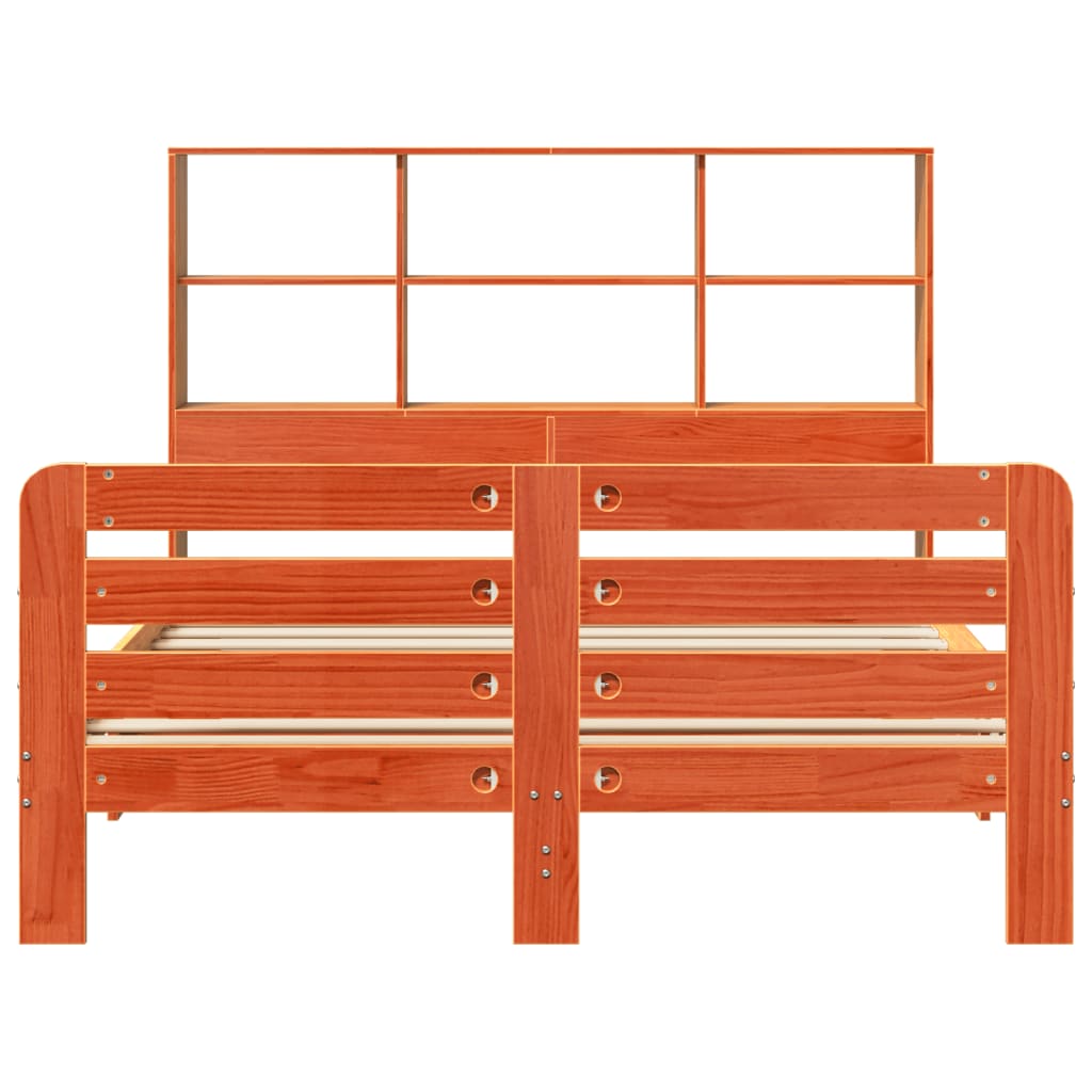 viaszbarna tömör fenyőfa ágy matrac nélkül 140 x 190 cm