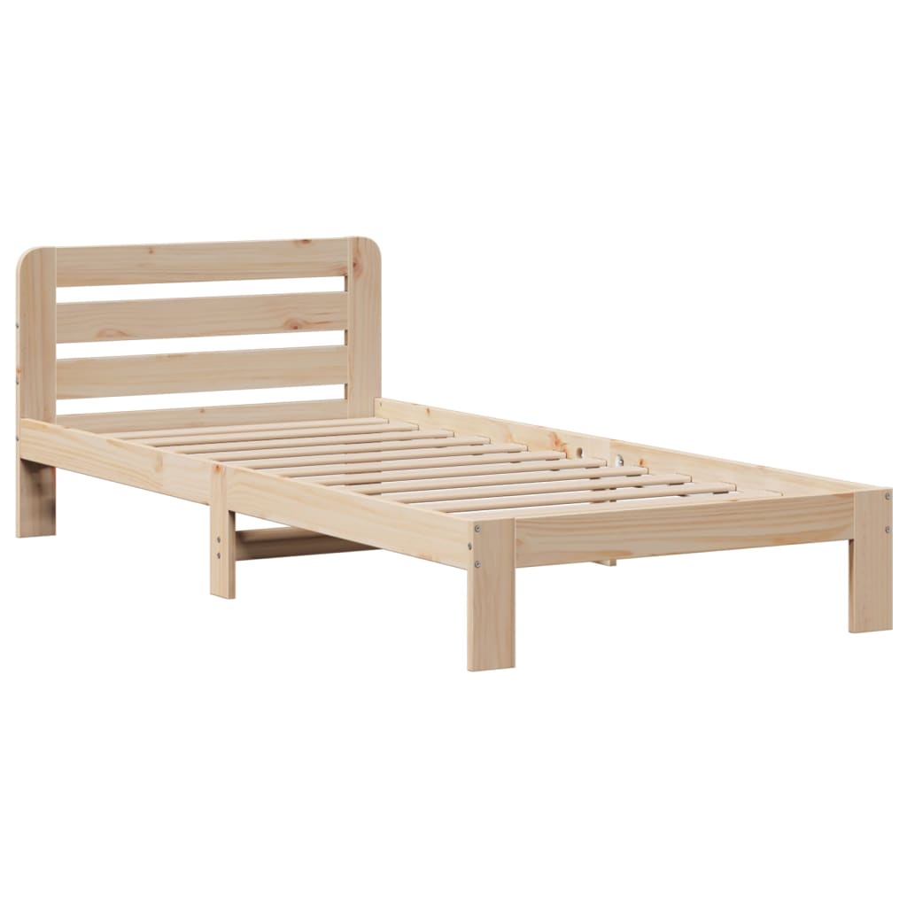 tömör fenyőfa könyvespolcos ágy matrac nélkül 90 x 200 cm