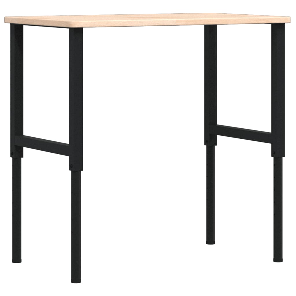 tömör tölgyfa négyszög alakú munkapad 100 x 60 x (71,5-98) cm