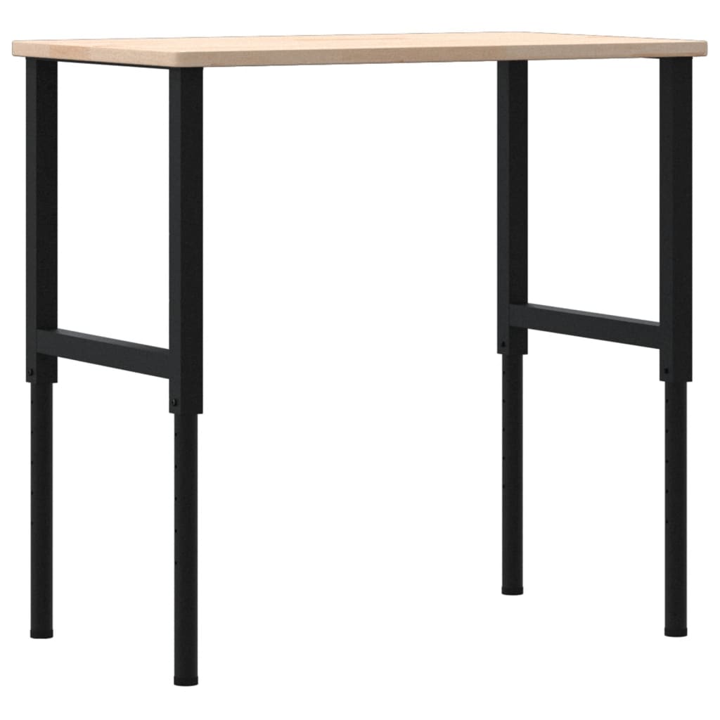 tömör tölgyfa négyszög alakú munkapad 100 x 60 x (71,5-98) cm