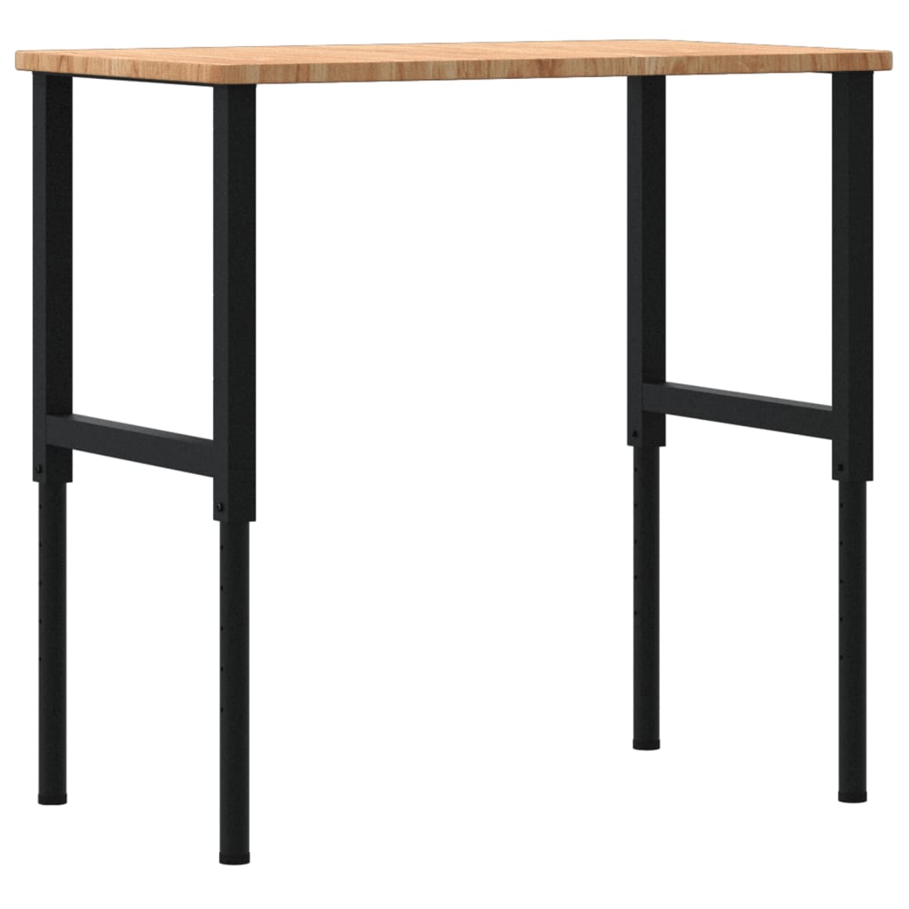 világosbarna négyszögű tölgyfa munkaasztal 100x60x(71,5-98) cm
