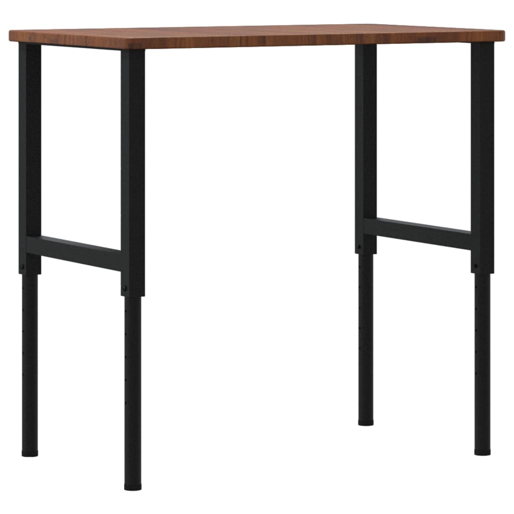 sötétbarna tölgyfa négyszög alakú munkapad 100x60x(71,5-98) cm