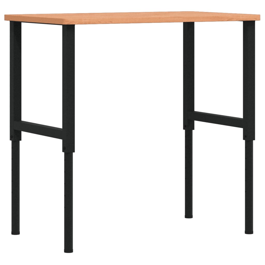 tömör bükkfa négyszög alakú munkapad 100 x 60 x (71,5-98) cm