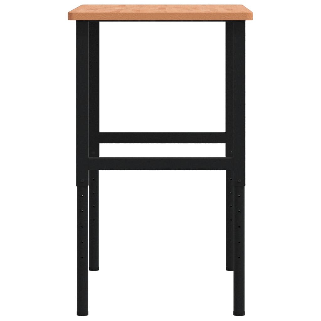 tömör bükkfa négyszög alakú munkapad 100 x 60 x (71,5-98) cm