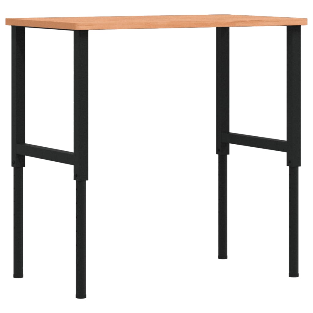 tömör bükkfa négyszög alakú munkapad 100 x 60 x (71,5-98) cm