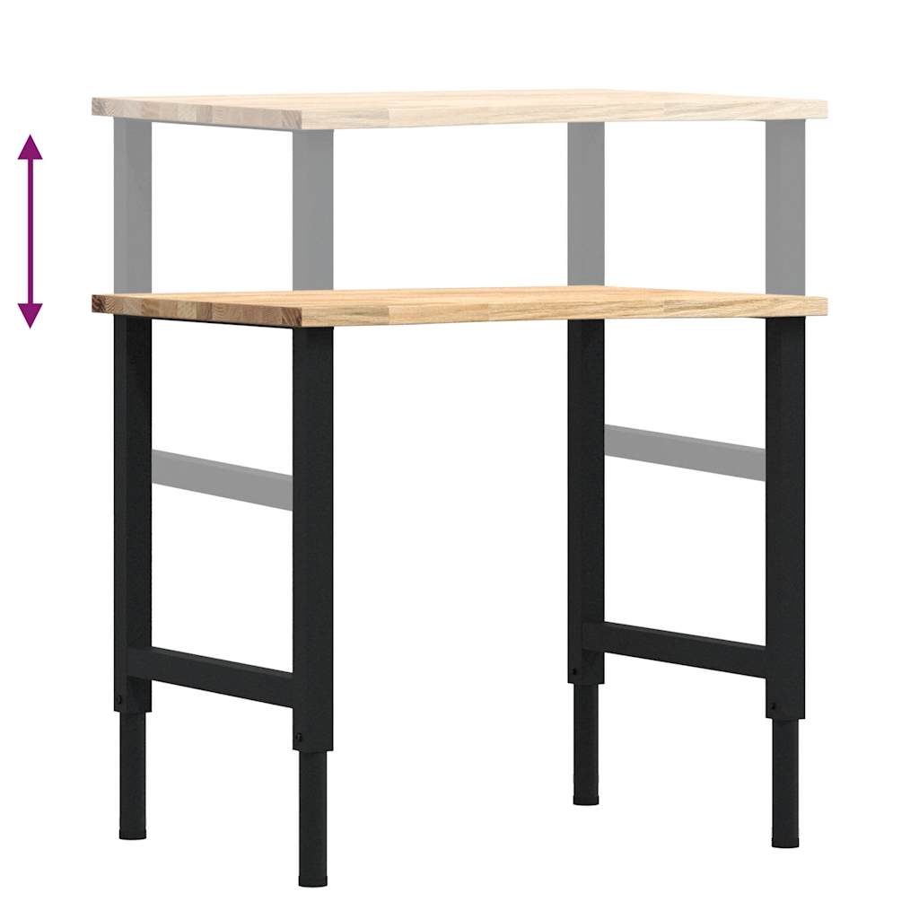 tömör tölgyfa munkapad 80 x 60 x (71,5-98) cm