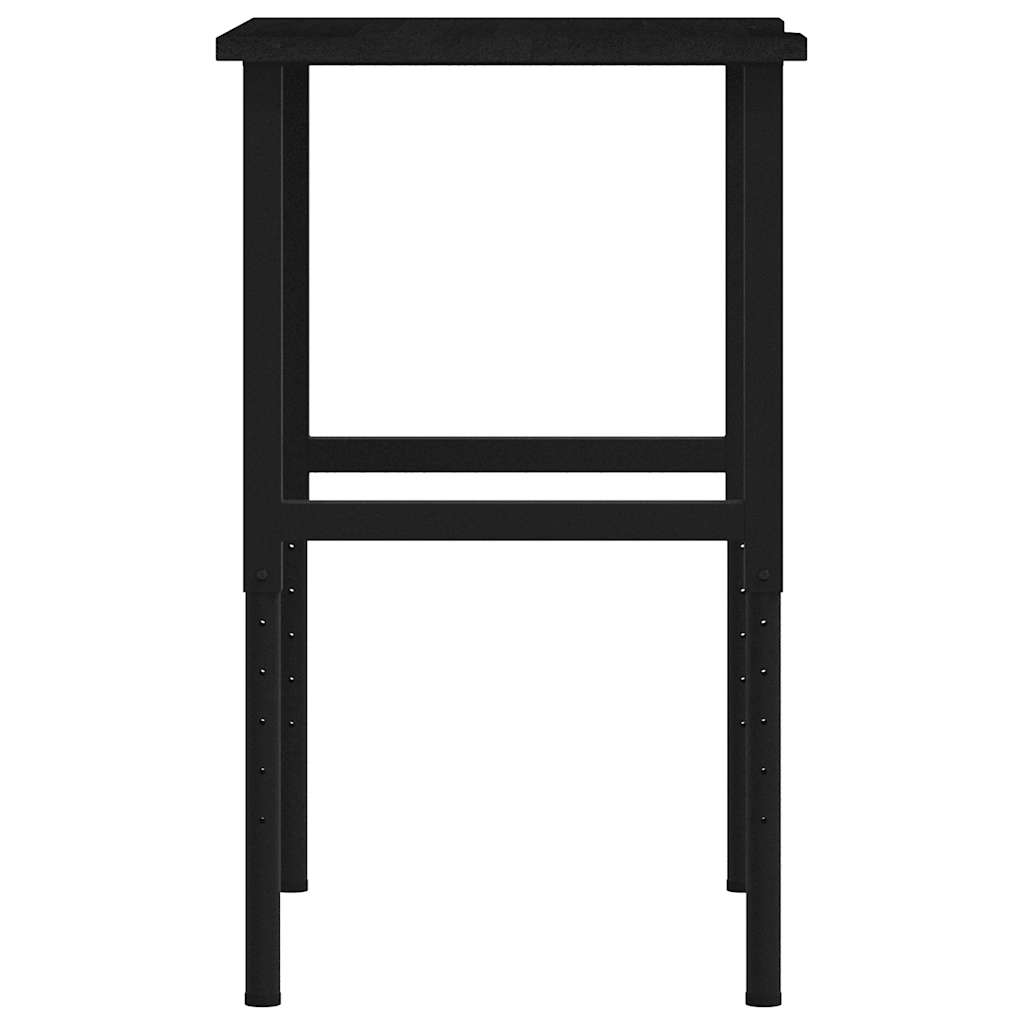 sötétbarna tömör tölgyfa munkapad 80 x 60 x (71,5-98) cm