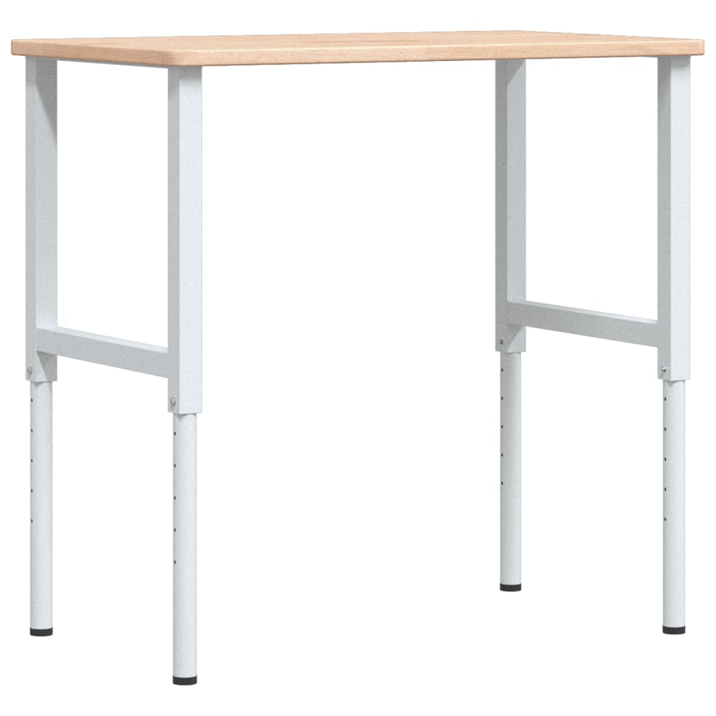 tömör tölgyfa négyszög alakú munkapad 100 x 60 x (71,5-98) cm