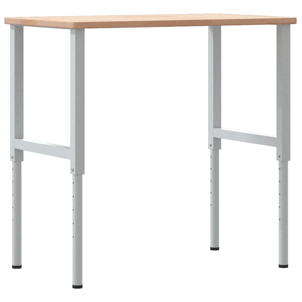 tömör tölgyfa négyszög alakú munkapad 100 x 60 x (71,5-98) cm