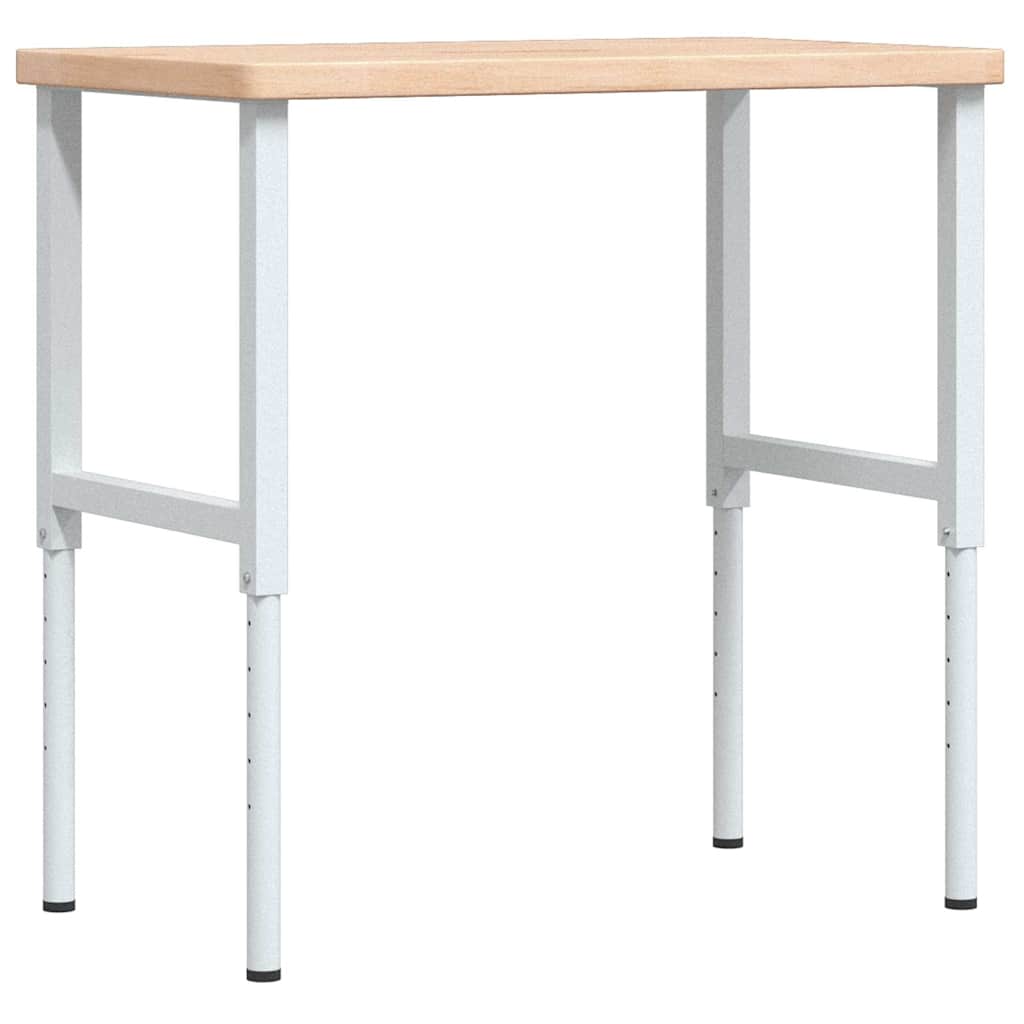 tömör tölgyfa négyszög alakú munkapad 100 x 60 x (73-99,5) cm