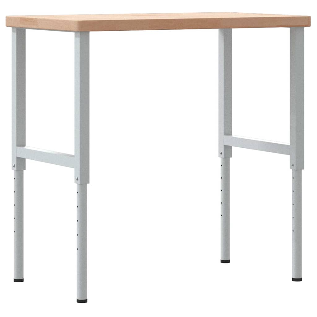 tömör tölgyfa négyszög alakú munkapad 100 x 60 x (73-99,5) cm