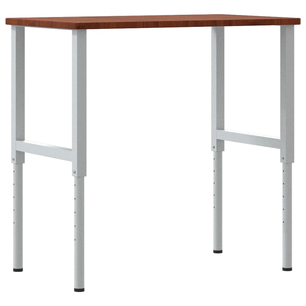sötétbarna tölgyfa négyszög alakú munkapad 100x60x(71,5-98) cm