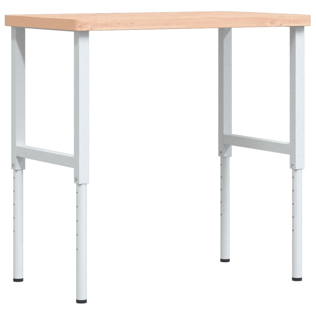 tömör bükkfa négyszög alakú munkapad 100 x 60 x (73-99,5) cm