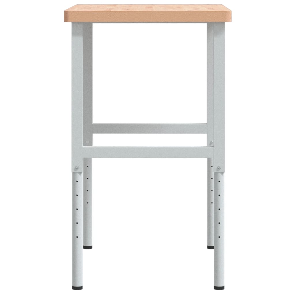 tömör bükkfa négyszög alakú munkapad 100 x 60 x (73-99,5) cm