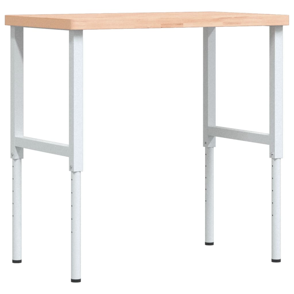 tömör bükkfa négyszög alakú munkapad 100 x 60 x (73-99,5) cm