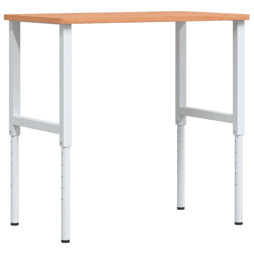 tömör bükkfa négyszög alakú munkapad 100 x 60 x (71,5-98) cm
