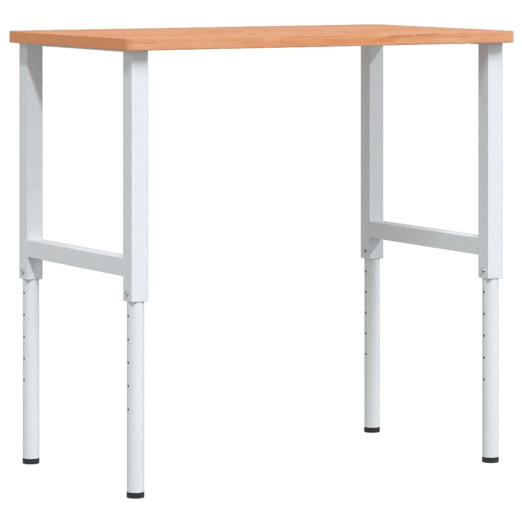 tömör bükkfa négyszög alakú munkapad 100 x 60 x (71,5-98) cm