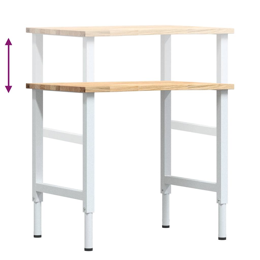 tömör tölgyfa munkapad 80 x 60 x (71,5-98) cm