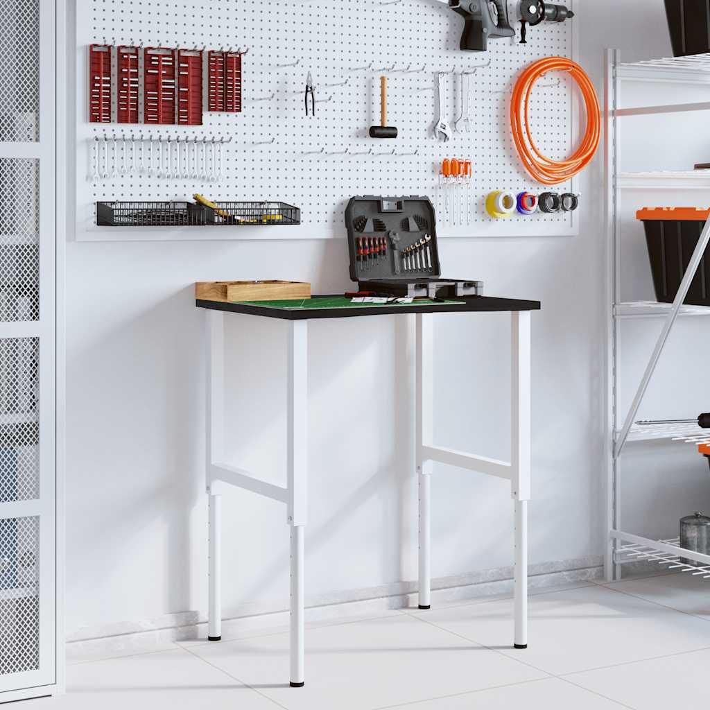 sötétbarna tömör tölgyfa munkapad 80 x 60 x (71,5-98) cm