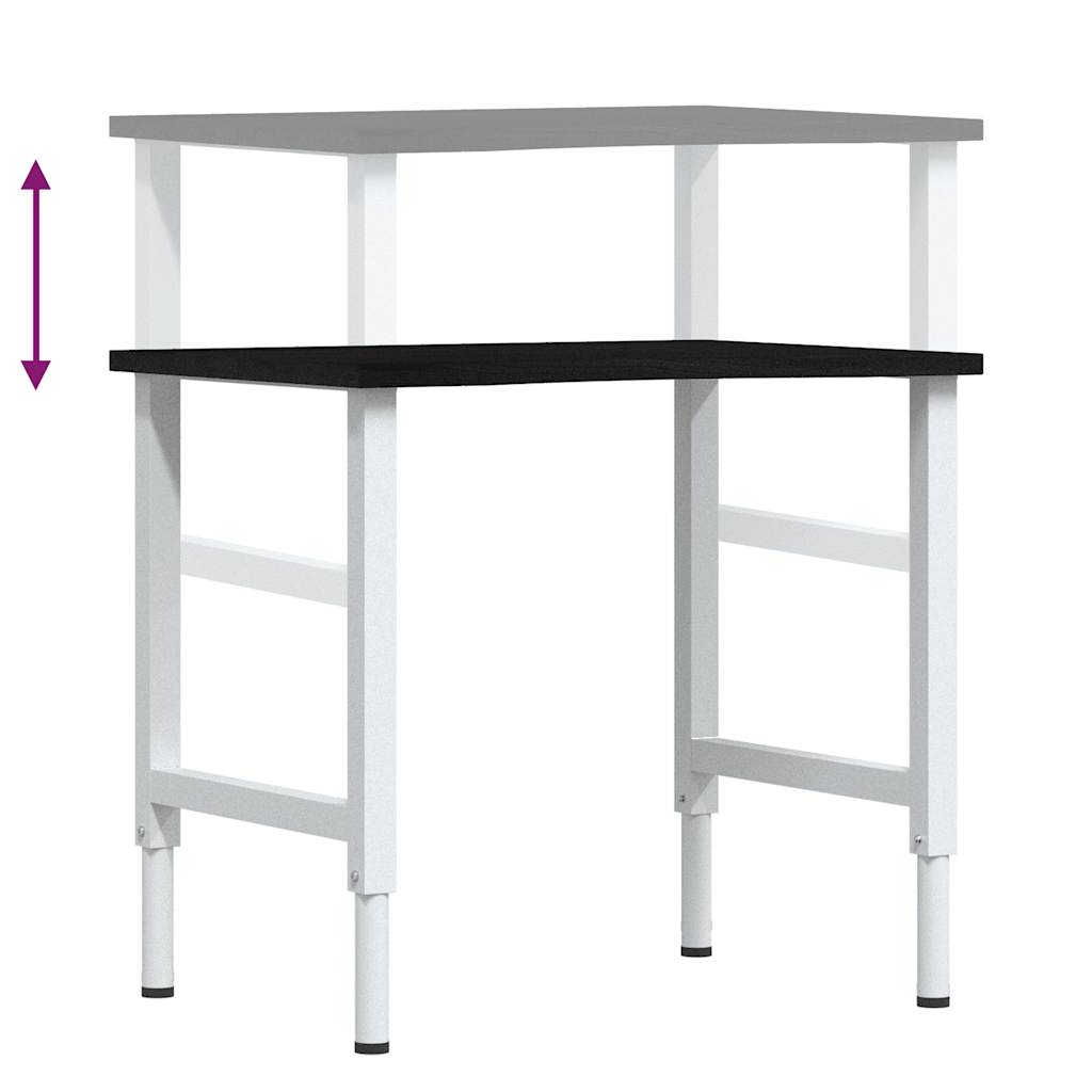 sötétbarna tömör tölgyfa munkapad 80 x 60 x (71,5-98) cm