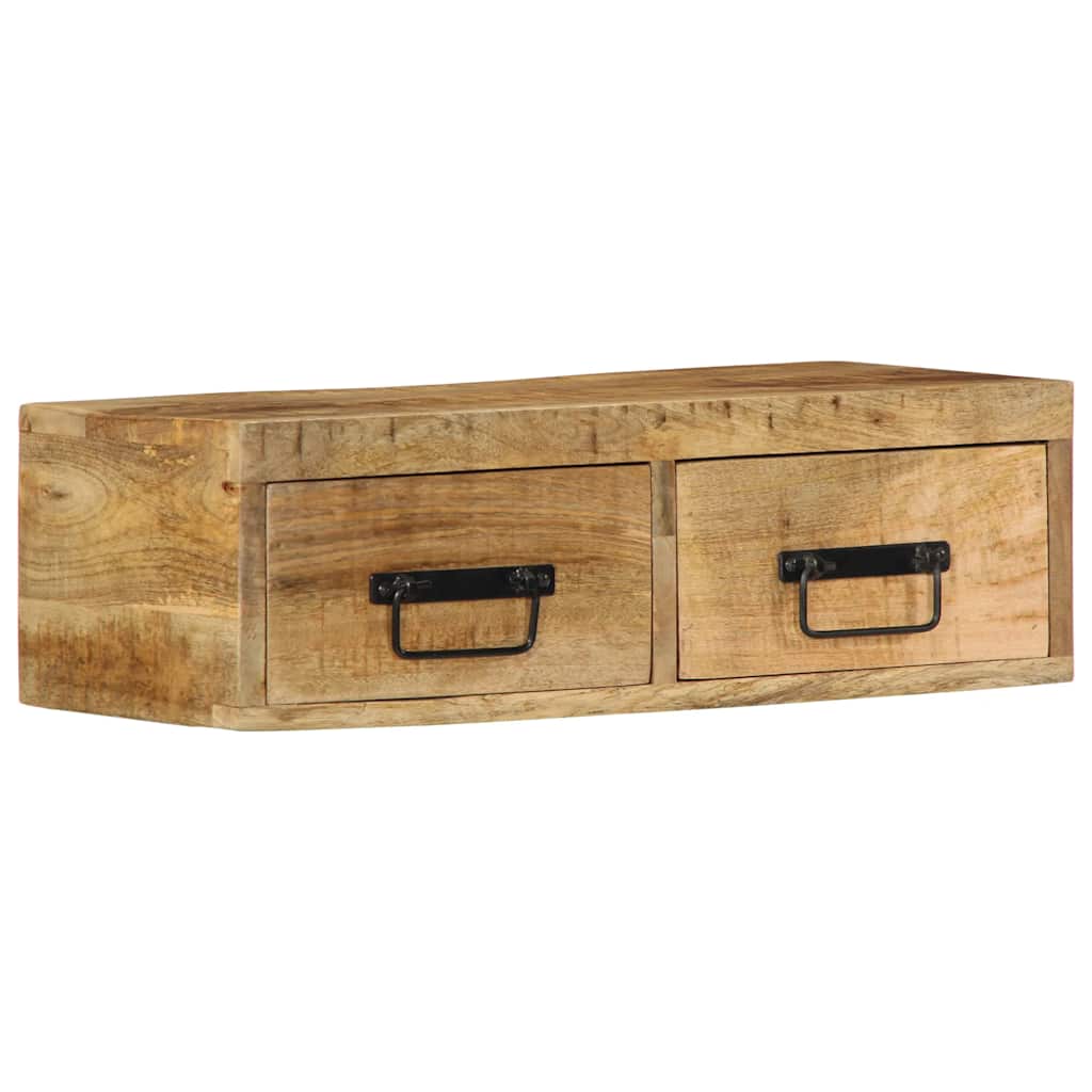 tömör nyers mangófa falra szerelhető TV-szekrény 60x30x19 cm