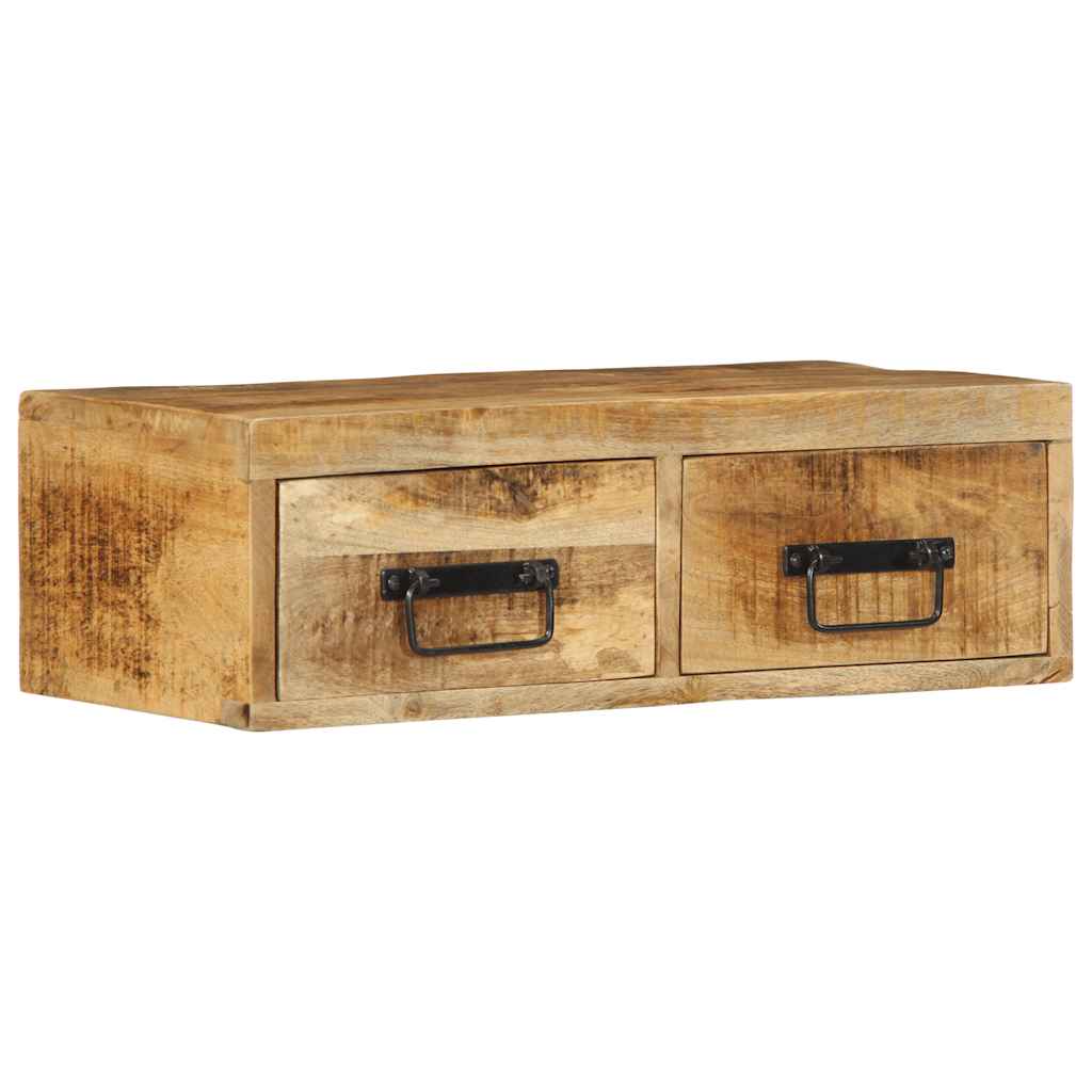 tömör nyers mangófa falra szerelhető TV-szekrény 60x30x19 cm