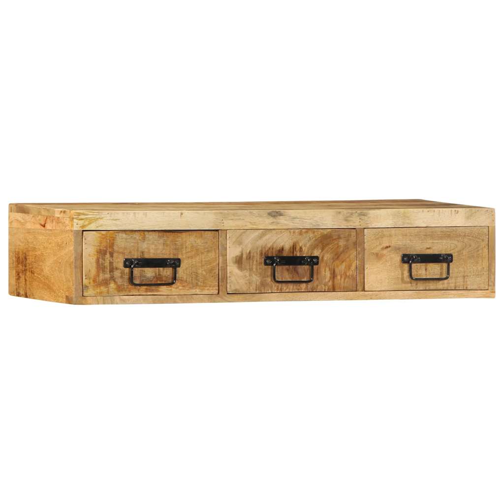 tömör nyers mangófa falra szerelhető TV-szekrény 100x30x19 cm