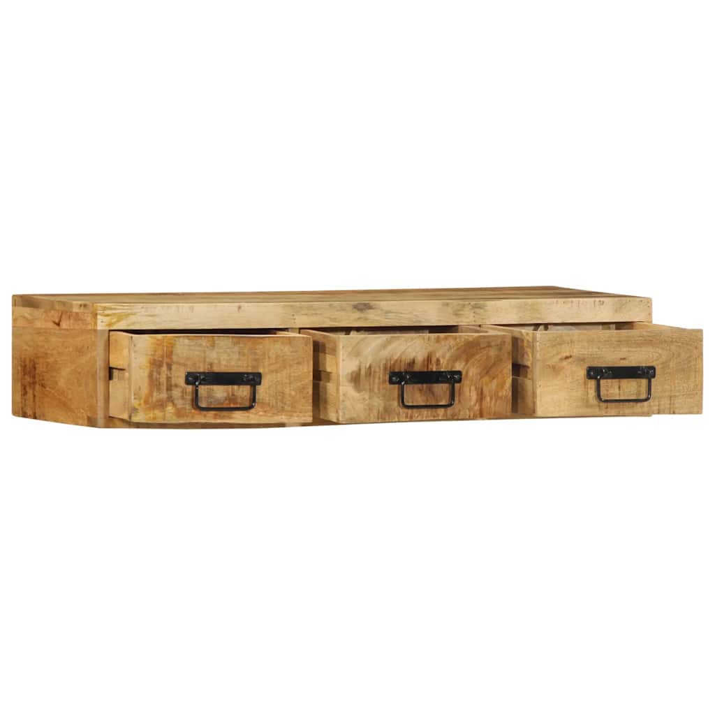 tömör nyers mangófa falra szerelhető TV-szekrény 100x30x19 cm