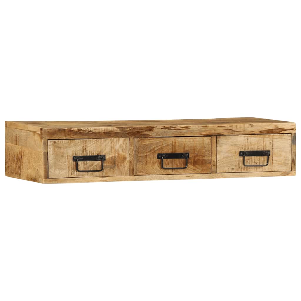 tömör nyers mangófa falra szerelhető TV-szekrény 100x30x19 cm
