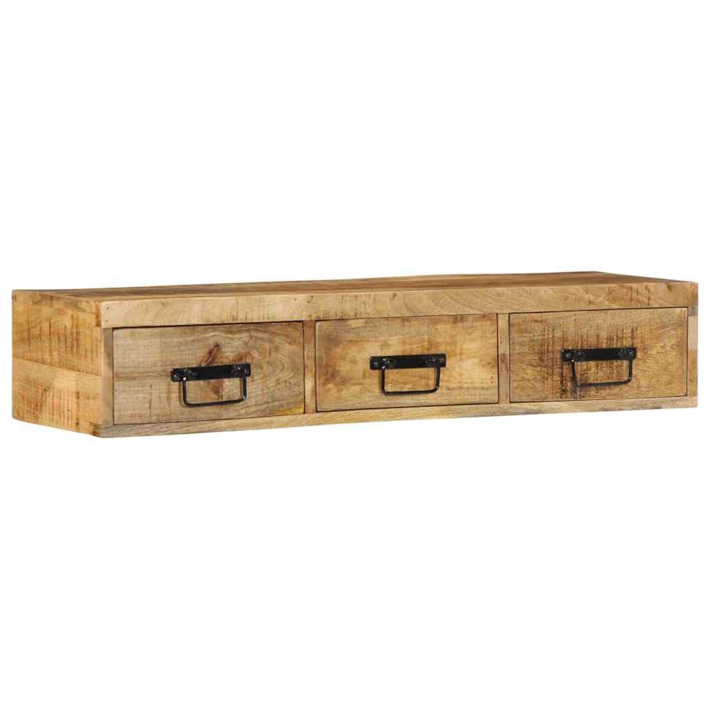 tömör nyers mangófa falra szerelhető TV-szekrény 100x30x19 cm