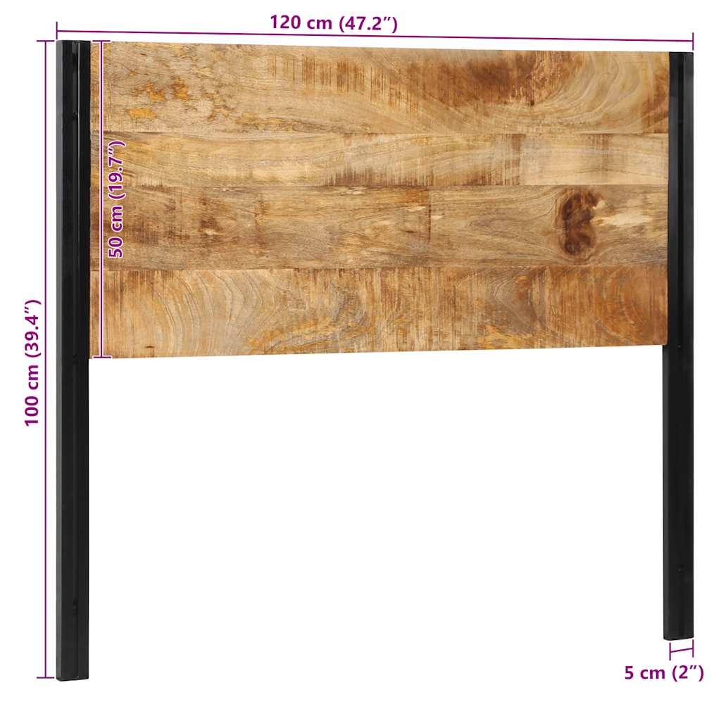 tömör fa mangó és vas fejtámla 120 cm