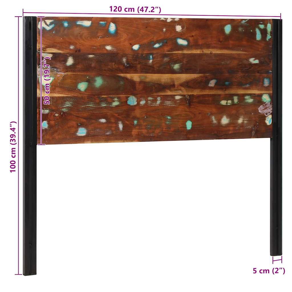 tömör újrahasznosított fa és vas fejtámla 120 cm
