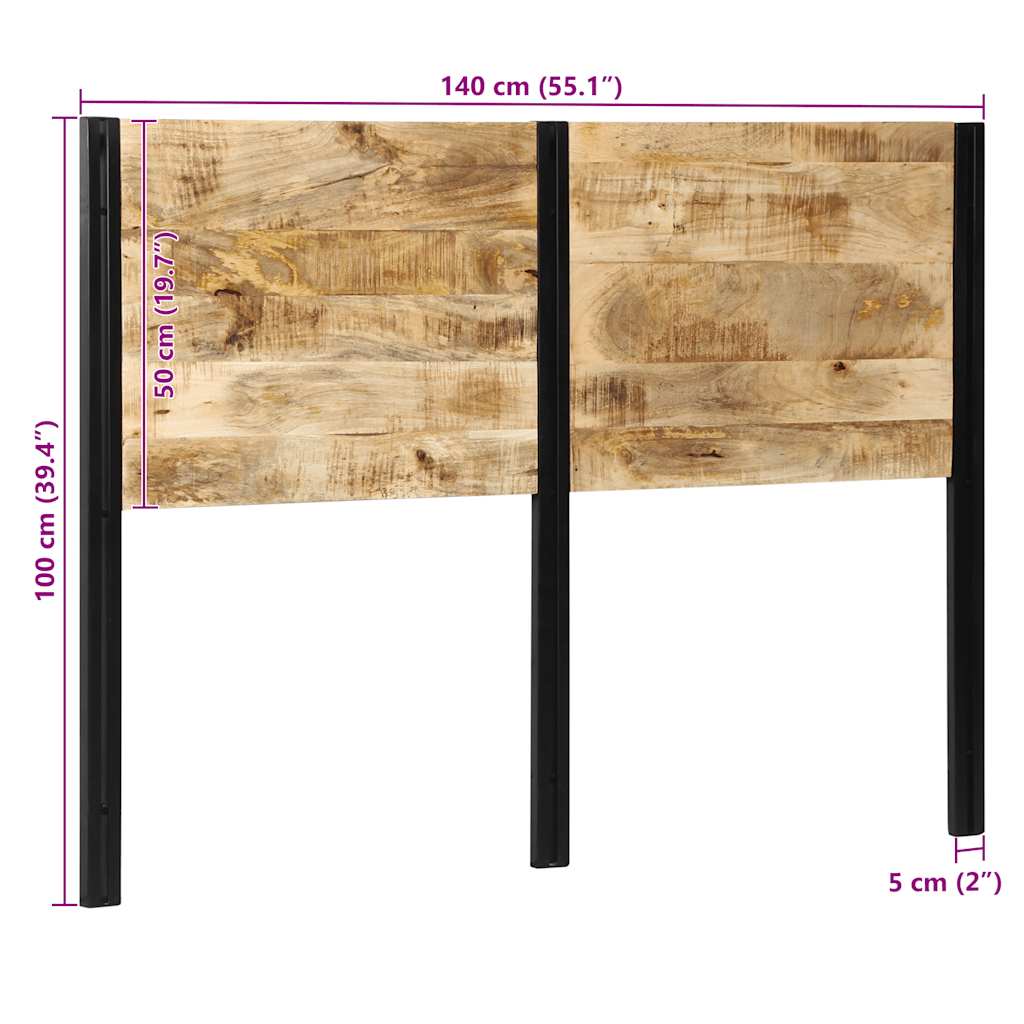 tömör fa mangó és vas fejtámla 140 cm