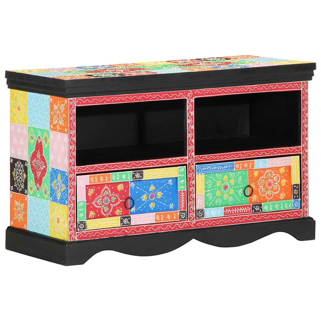 TV szekrény fiókkal Sokszínű 80 x 35 x 50 cm Tömör Mangófát