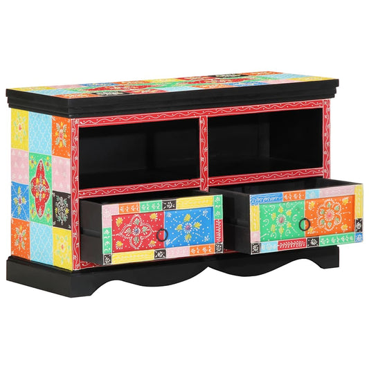TV szekrény fiókkal Sokszínű 80 x 35 x 50 cm Tömör Mangófát