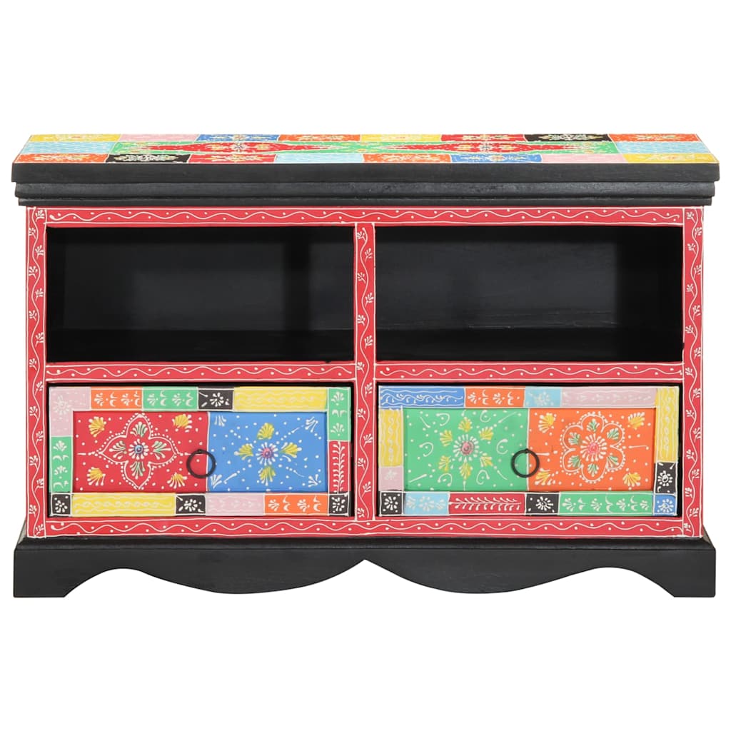 TV szekrény fiókkal Sokszínű 80 x 35 x 50 cm Tömör Mangófát