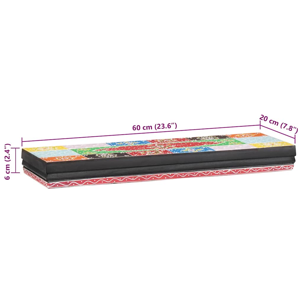 Falpolcok Sokszínű 60 x 20 x 6 cm Tömör Mangófát