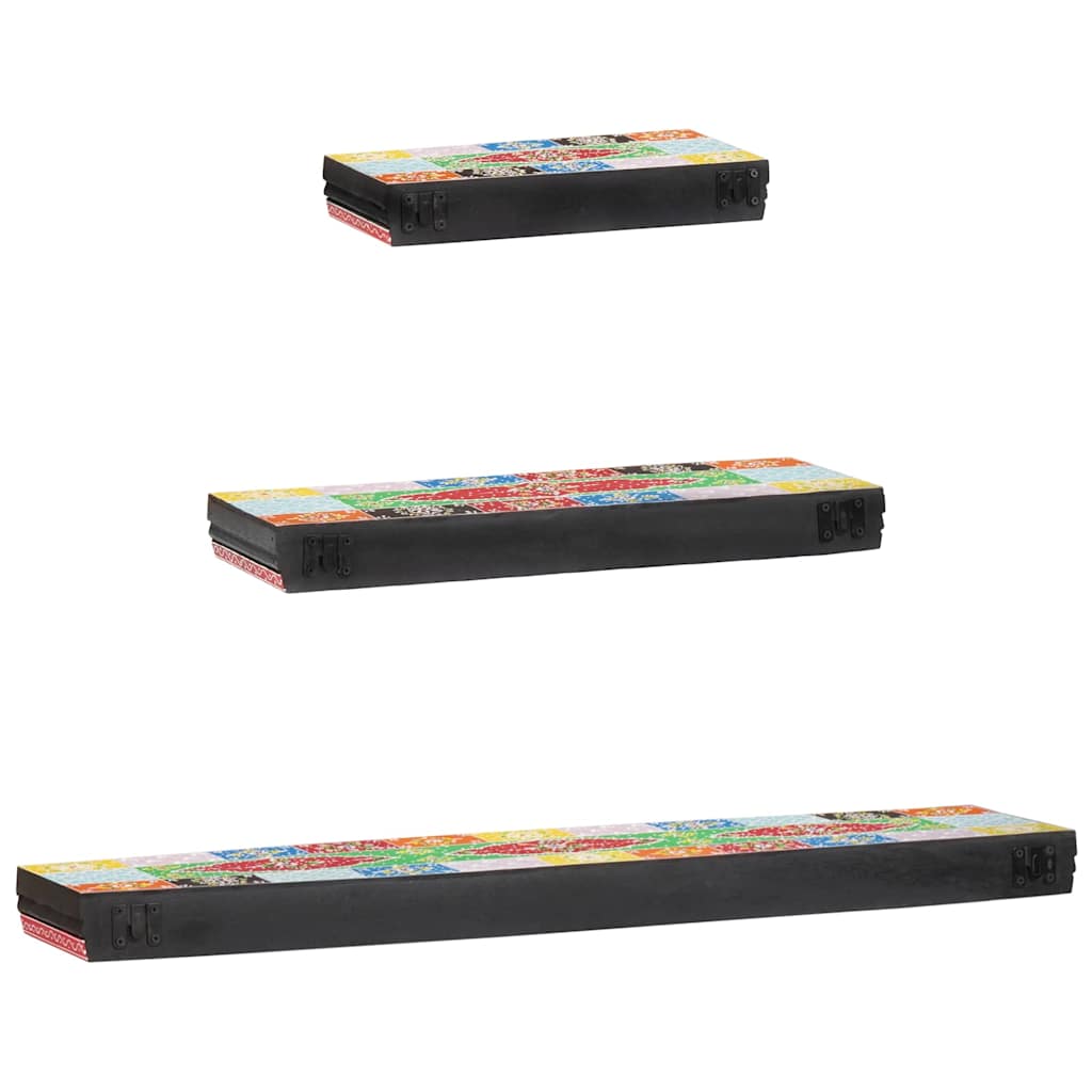 Falpolcok 3 pcs Sokszínű 100 x 20 x 6 cm Tömör Mangófát