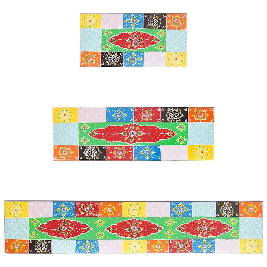 Falpolcok 3 pcs Sokszínű 100 x 20 x 6 cm Tömör Mangófát
