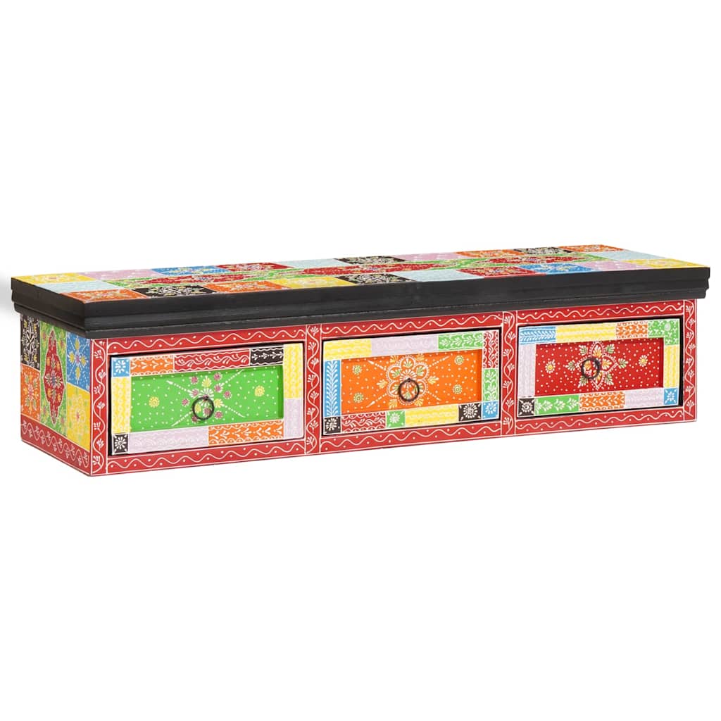 TV szekrény fiókkal Sokszínű 100 x 30 x 24 cm Tömör mangófa