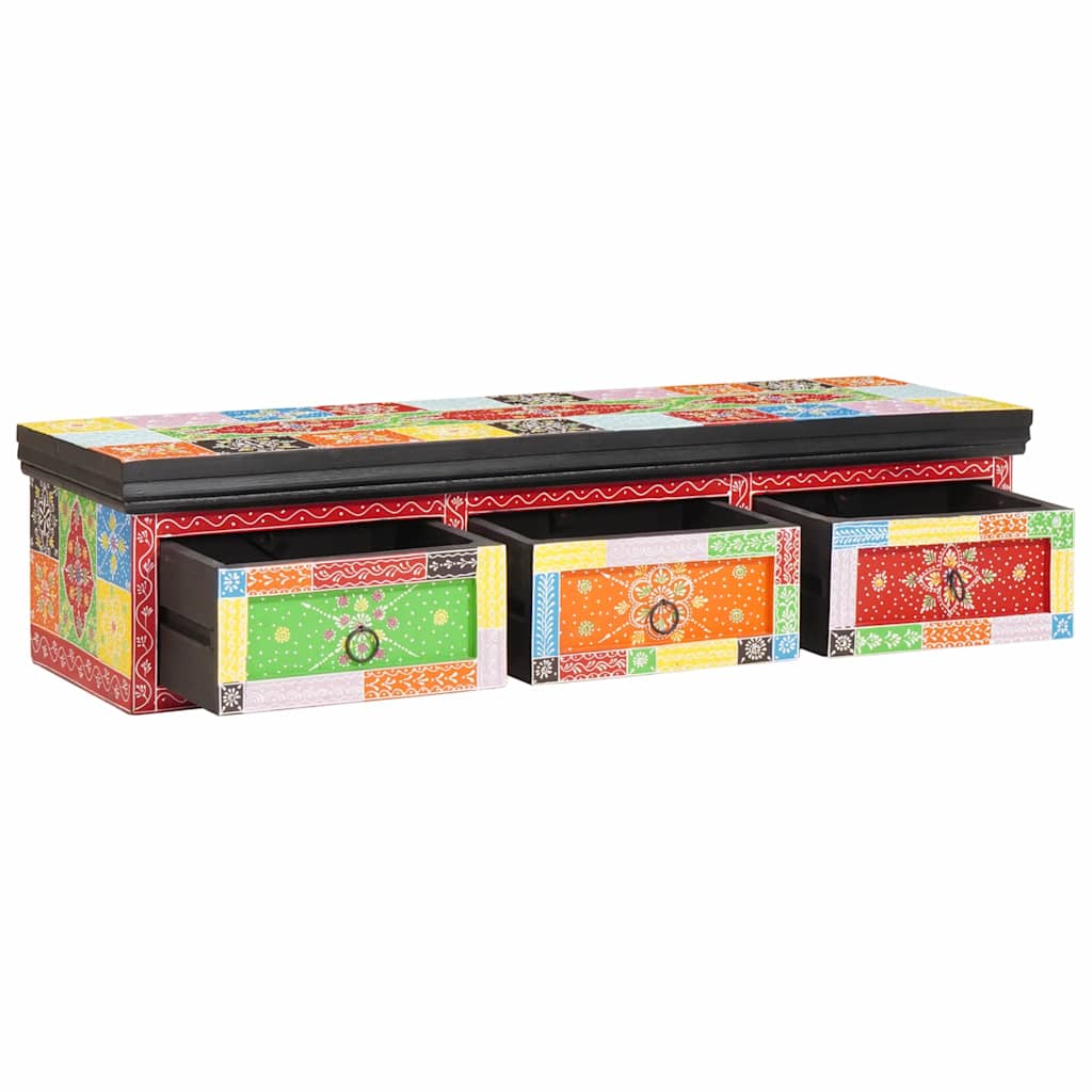 TV szekrény fiókkal Sokszínű 100 x 30 x 24 cm Tömör mangófa