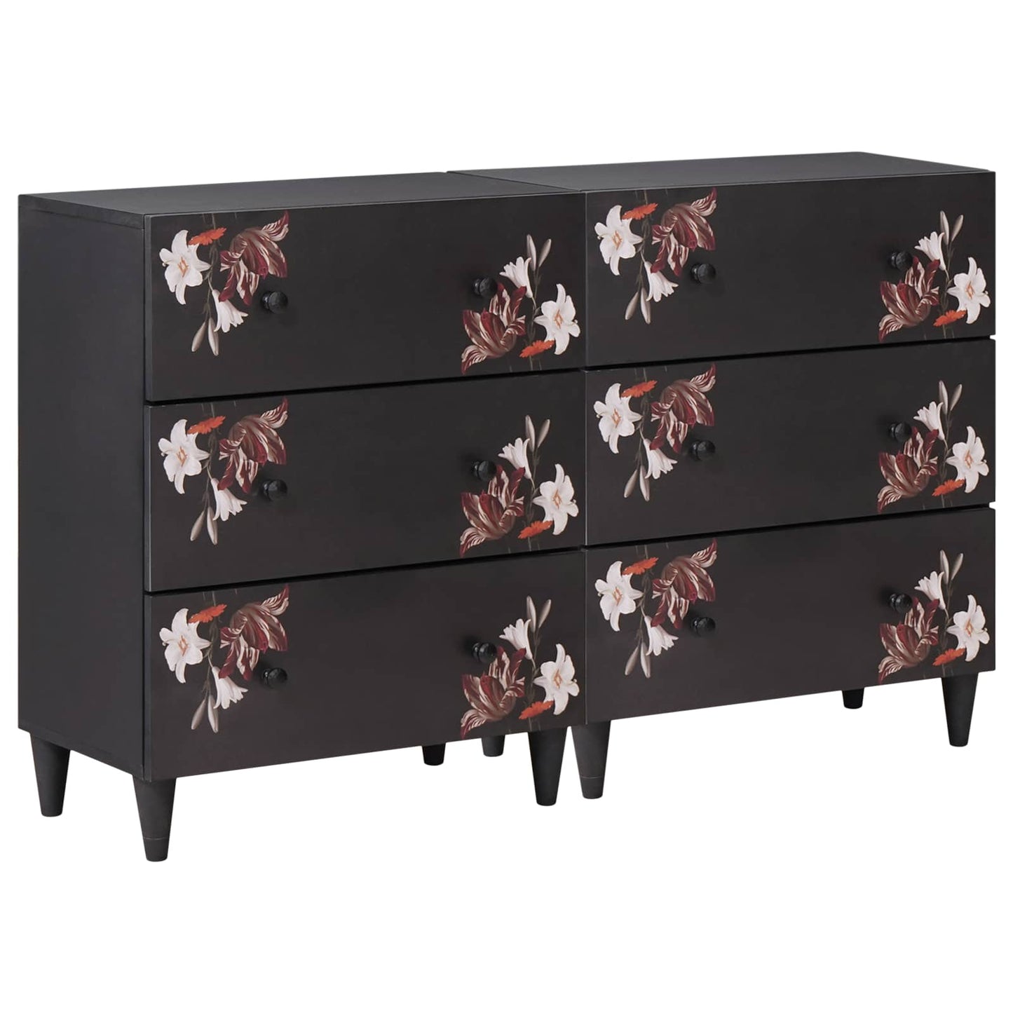 Tároló szekrények 2 db 120 x 33 x 75 cm Tömör Mangófát Sokszínű