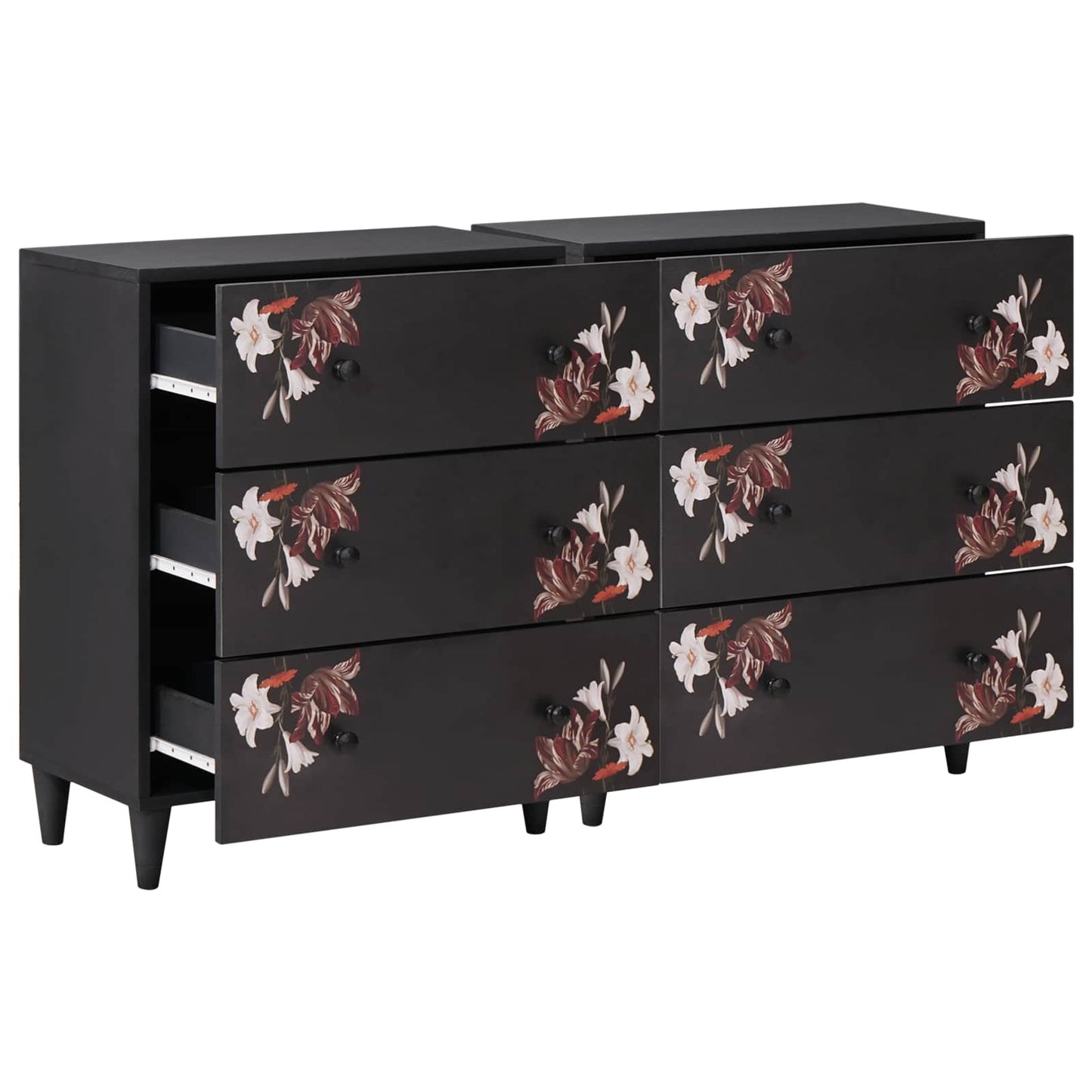 Tároló szekrények 2 db 120 x 33 x 75 cm Tömör Mangófát Sokszínű