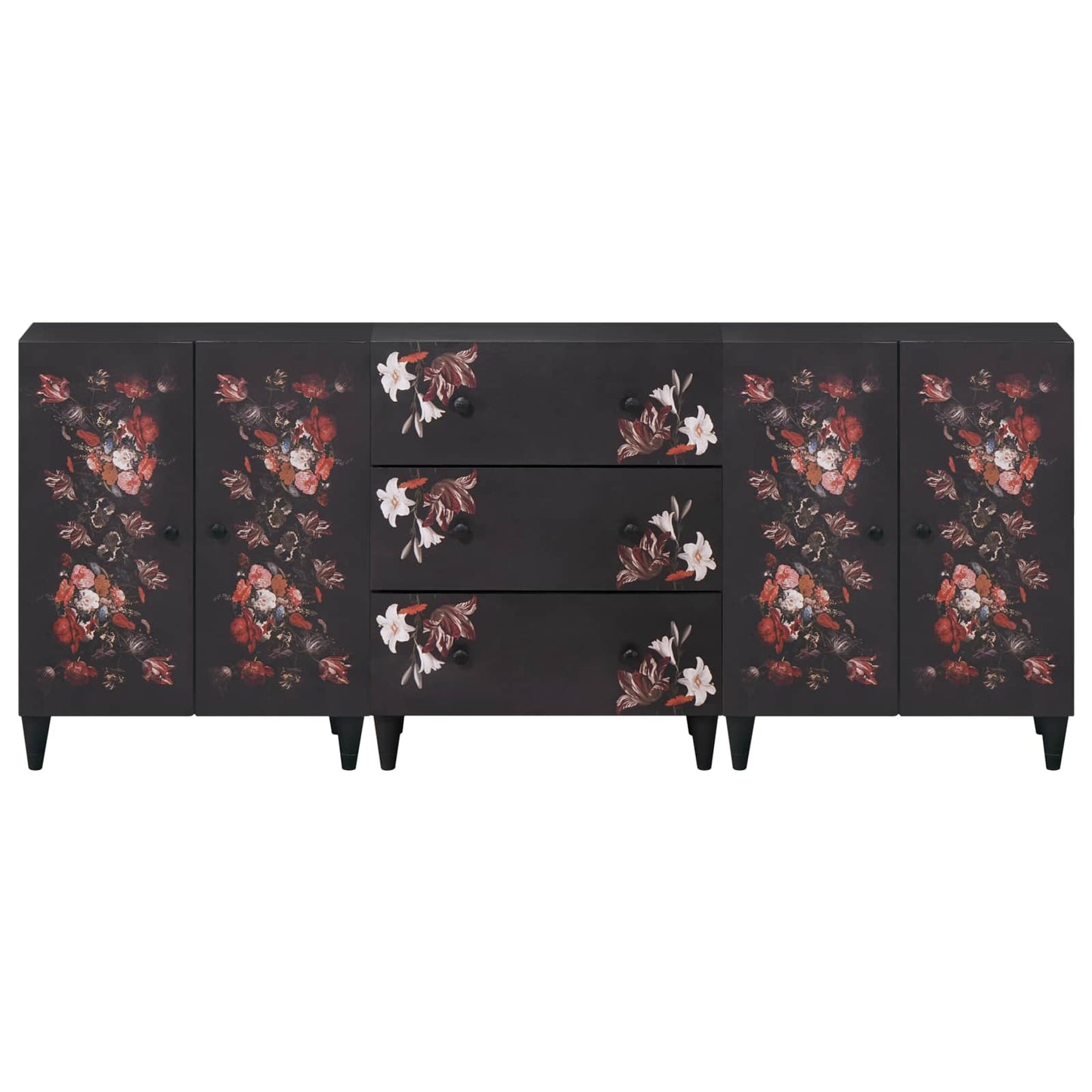 Tároló szekrények 3 db 180 x 33 x 75 cm Tömör Mangófát Sokszínű