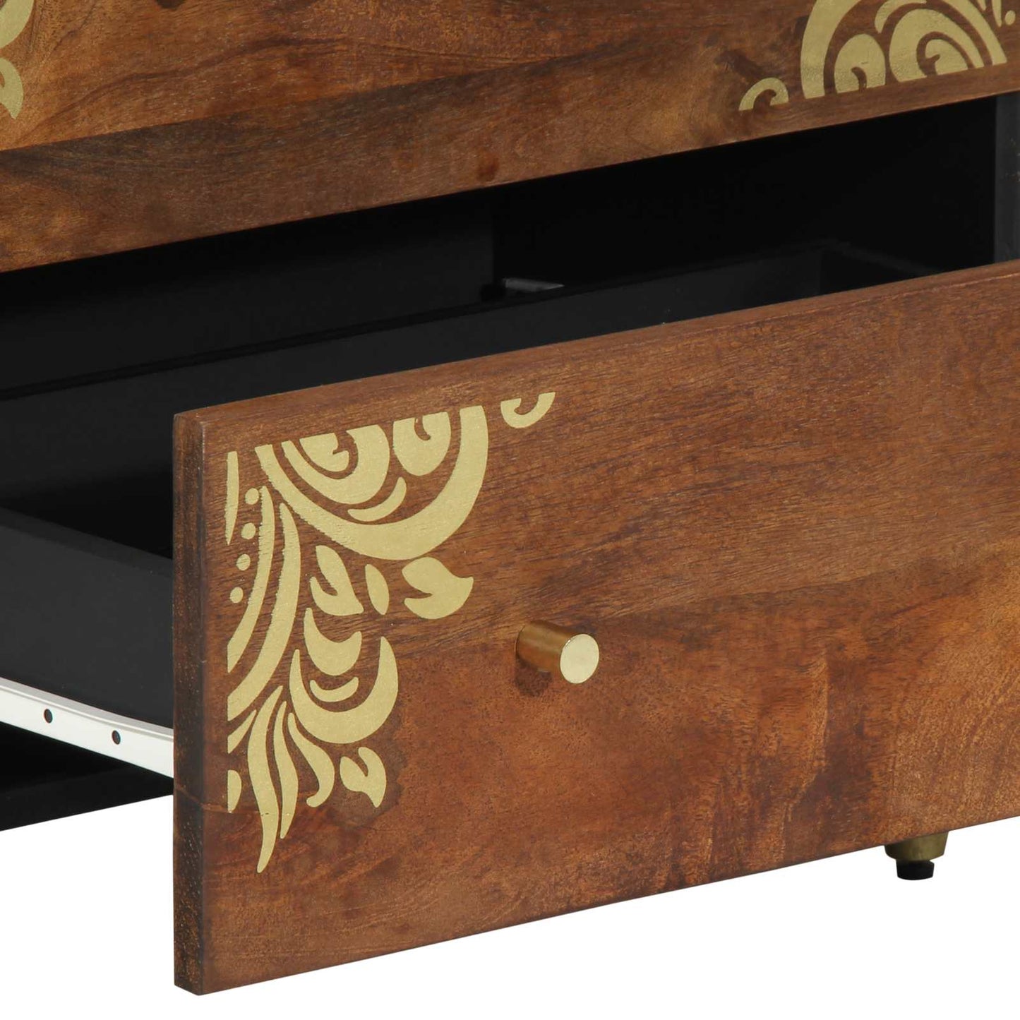 Széf fiókkal 2 pcs mézbarna 60 x 33 x 75 cm Tömör Mangófát