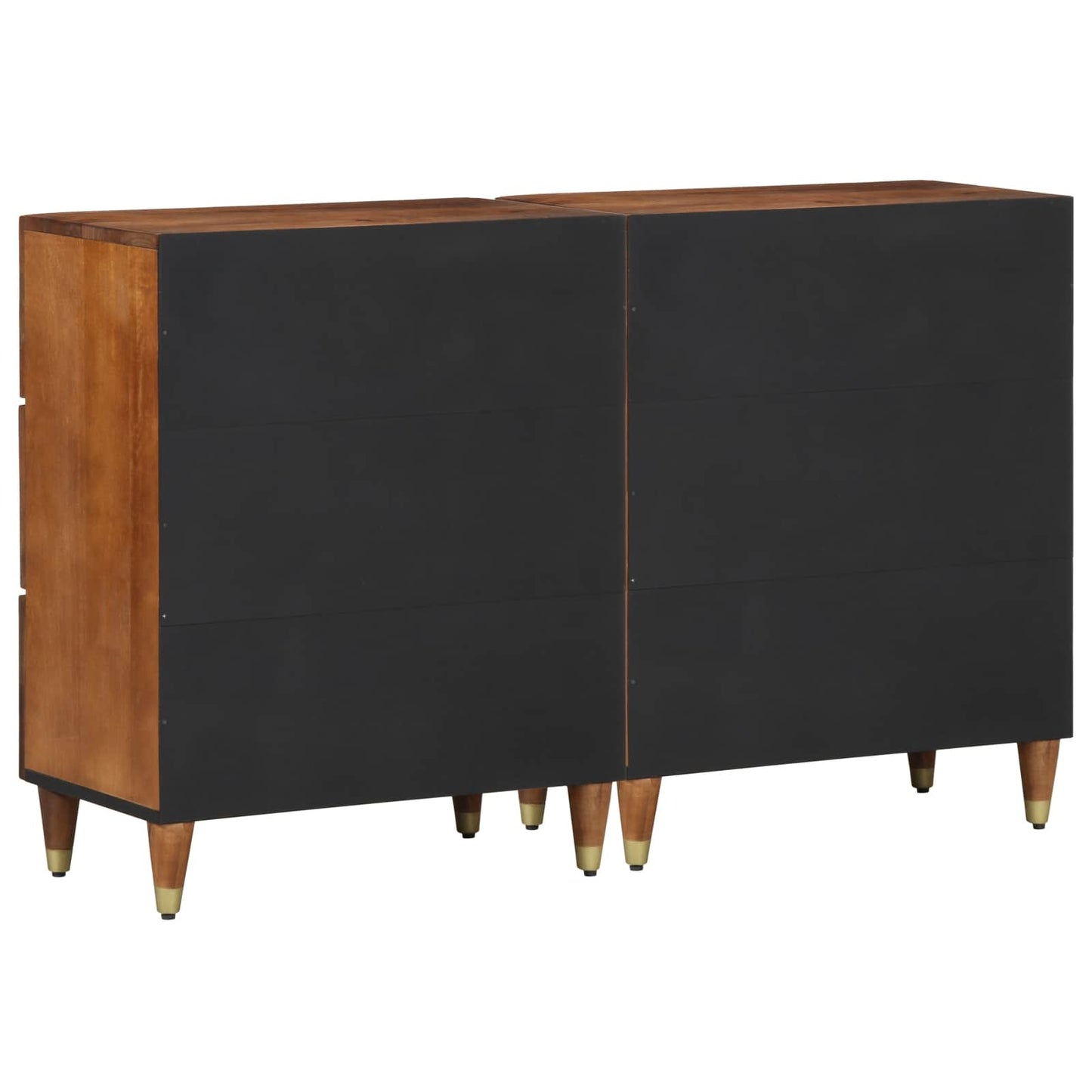 Széf fiókkal 2 pcs mézbarna 60 x 33 x 75 cm Tömör Mangófát