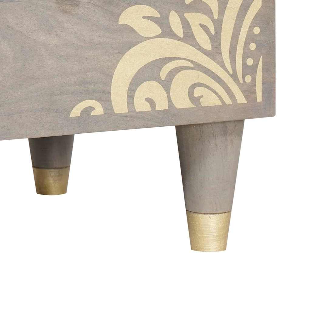 Fürdőszobai Szekrény Szett fiókkal 3 pcs Szürke és Arany