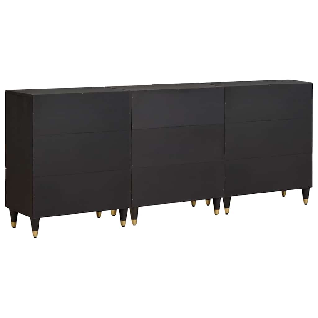 Fürdőszobai Szekrény Szett 3 pcs Fekete 180 x 33 x 75 cm